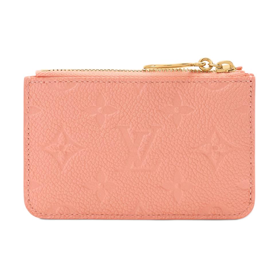 LOUIS VUITTON Romy Women's Strawberry Pink Cowhide Leather Zip Card Holder M27667