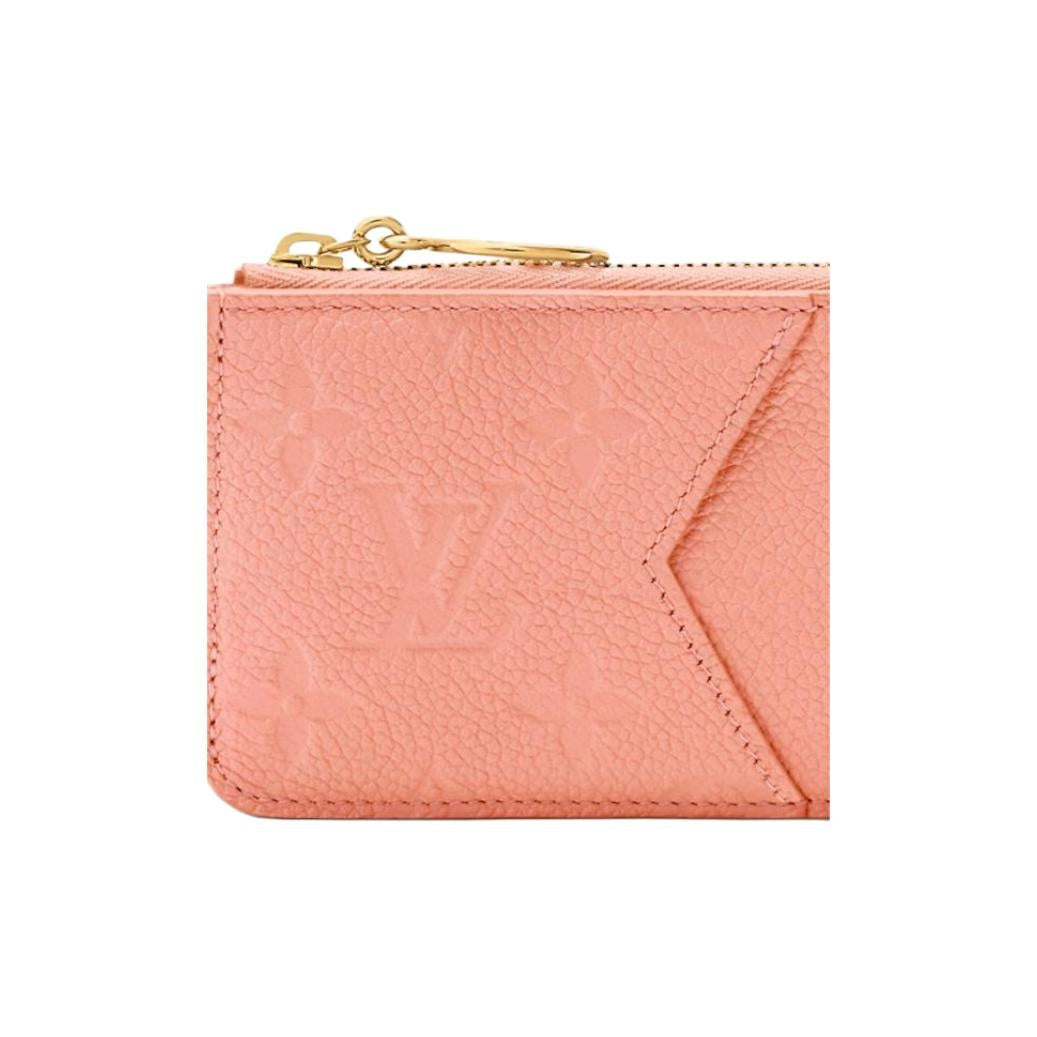 LOUIS VUITTON Romy Women's Strawberry Pink Cowhide Leather Zip Card Holder M27667