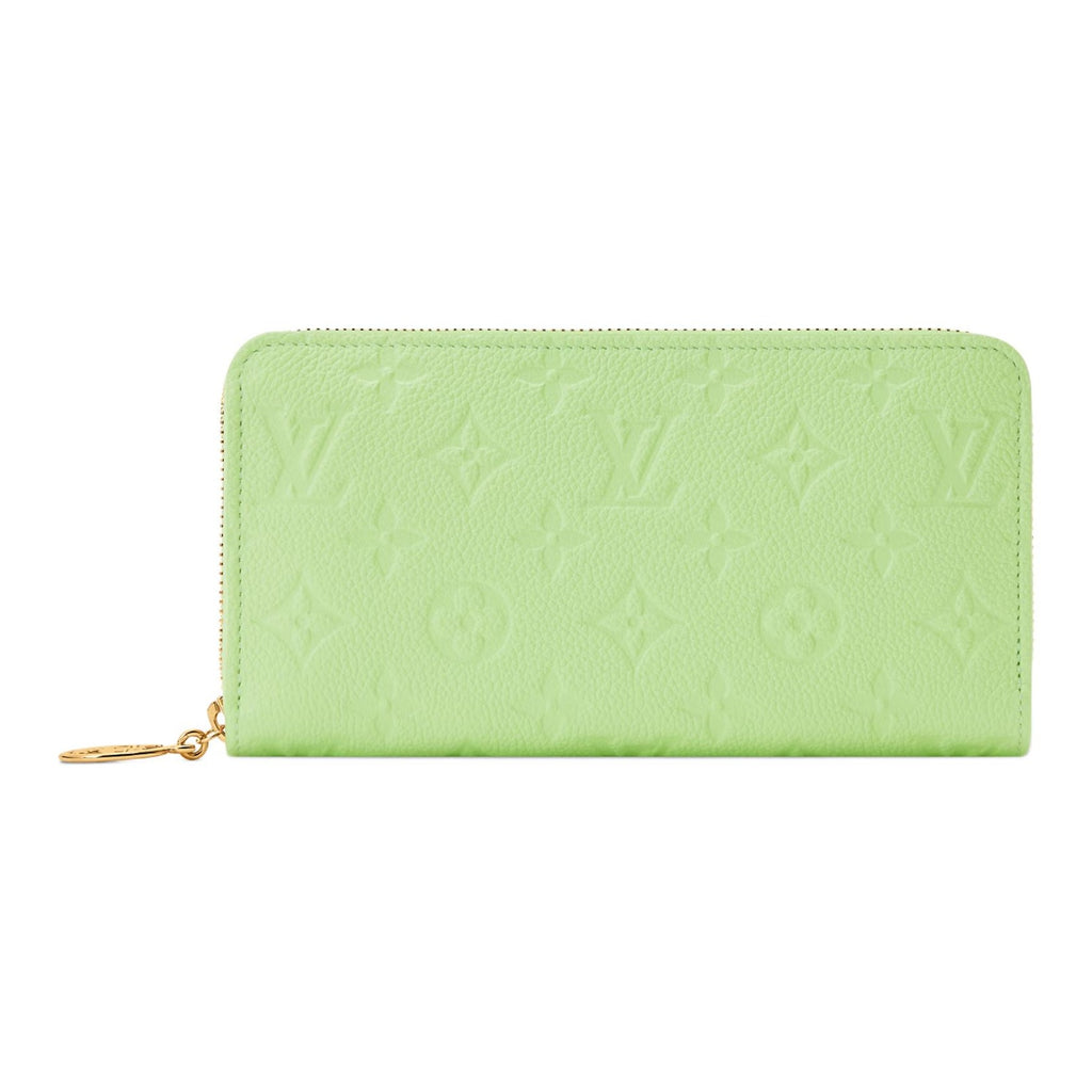 LOUIS VUITTON Zippy Women's Apple Green Monogram-Embossed Leather Wallet Japan Exclusive M27715