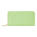 LOUIS VUITTON Zippy Women's Apple Green Monogram-Embossed Leather Wallet Japan Exclusive M27715