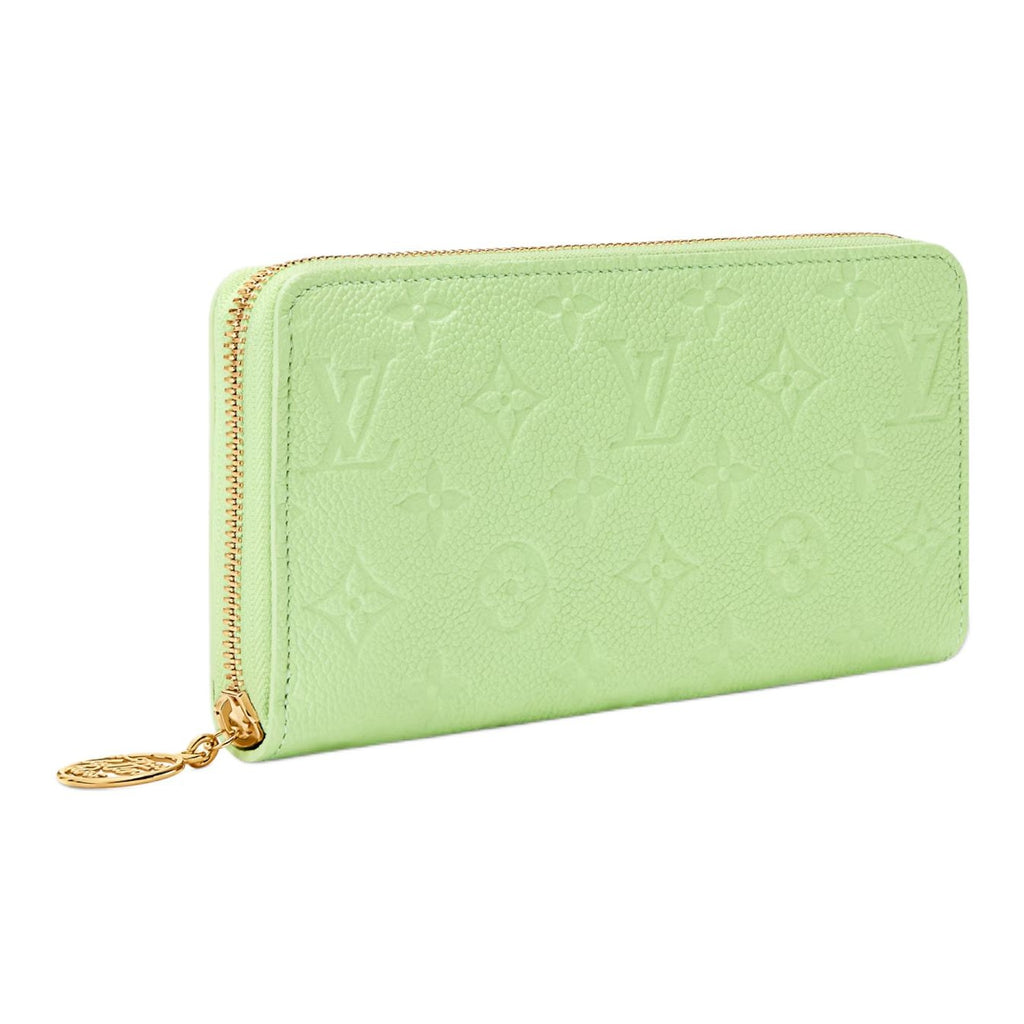 LOUIS VUITTON Zippy Women's Apple Green Monogram-Embossed Leather Wallet Japan Exclusive M27715