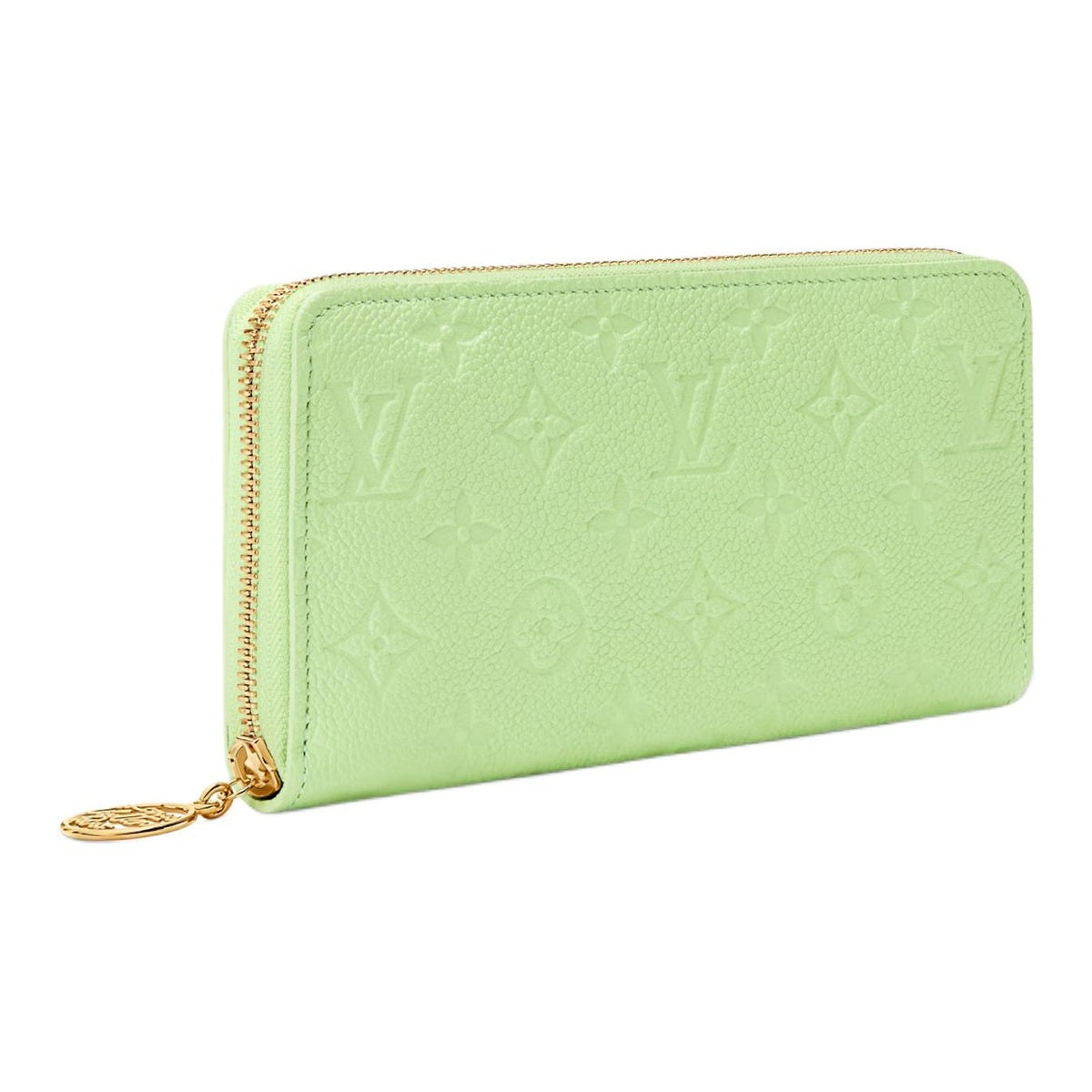 LOUIS VUITTON Zippy Women's Apple Green Monogram-Embossed Leather Wallet Japan Exclusive M27715