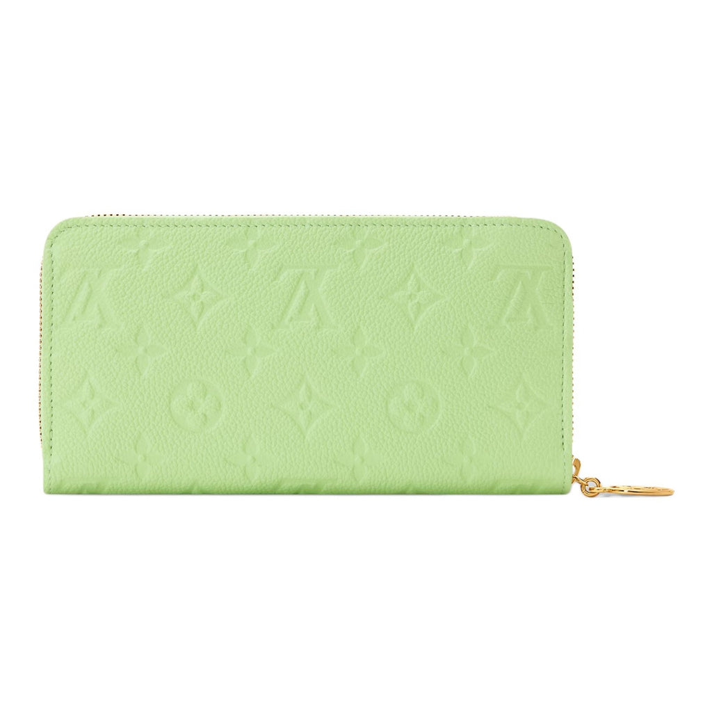 LOUIS VUITTON Zippy Women's Apple Green Monogram-Embossed Leather Wallet Japan Exclusive M27715