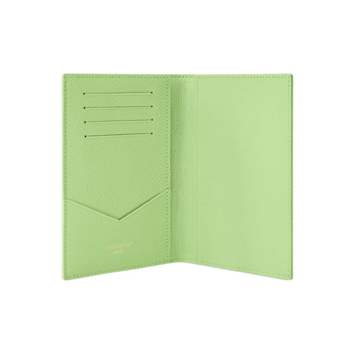 LOUIS VUITTON Women's Green Monogram Cowhide Leather Passport Holder M27678