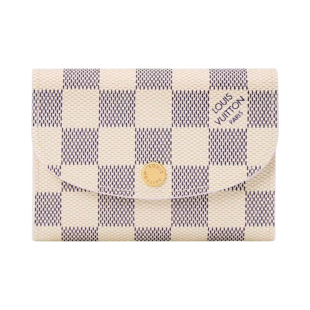 LOUIS VUITTON Rosalie Women's Cream and Purple Checkerboard Coated Canvas Coin Purse N40949