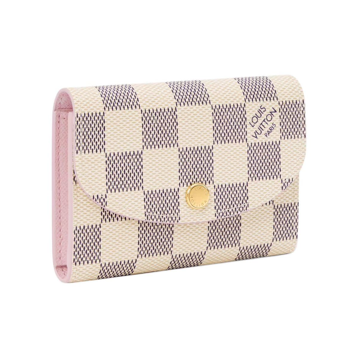 LOUIS VUITTON Rosalie Women's Cream and Purple Checkerboard Coated Canvas Coin Purse N40949