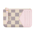 LOUIS VUITTON Romy Women's Cream and Purple Checkerboard Coated Canvas Card Holder N40922