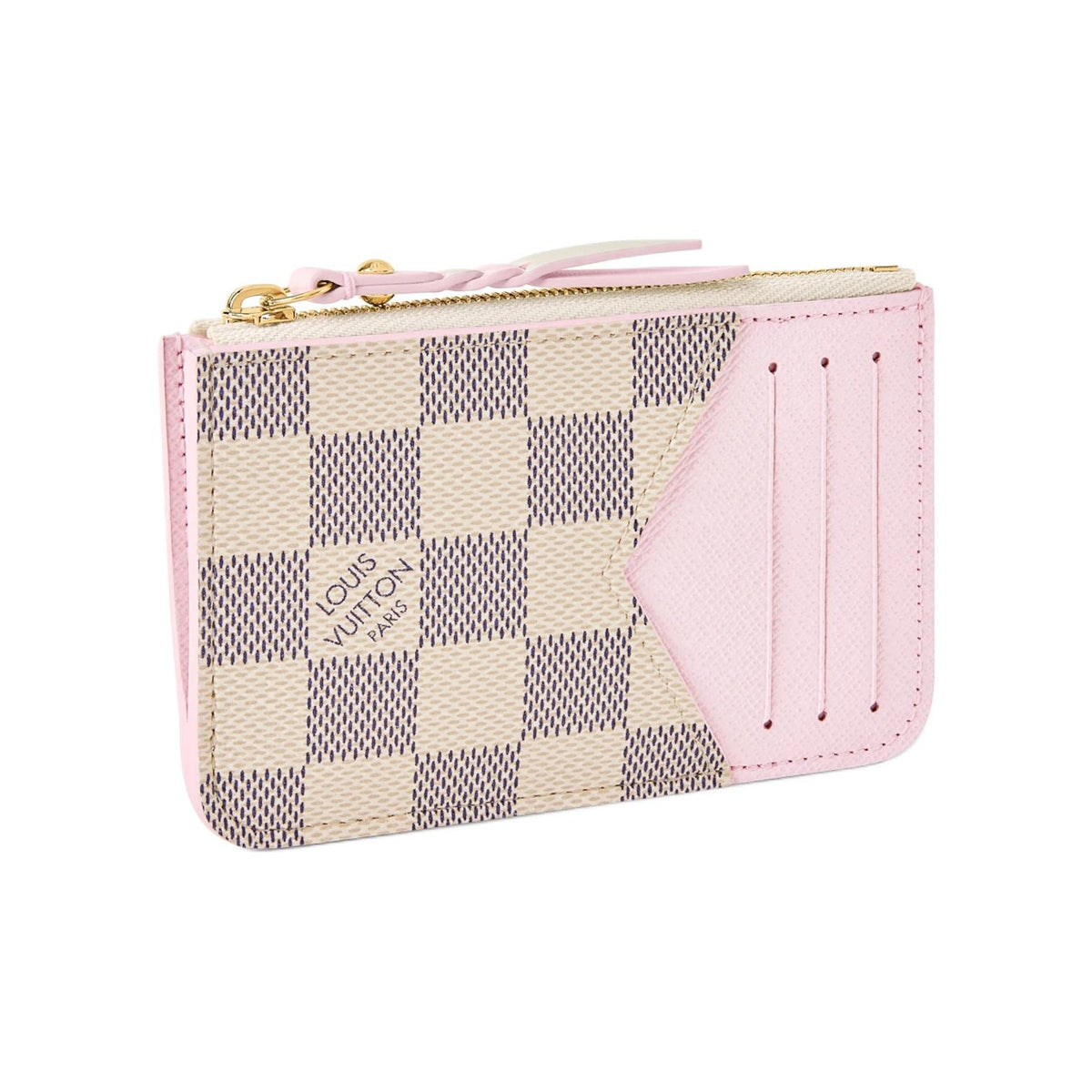 LOUIS VUITTON Romy Checkerboard Coated Canvas Card Holder - Cream and Purple - N40922