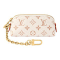LOUIS VUITTON Lipstick Women's Beige Monogram Dune Coated Canvas and Faux Leather Cosmetic Pouch M2A287