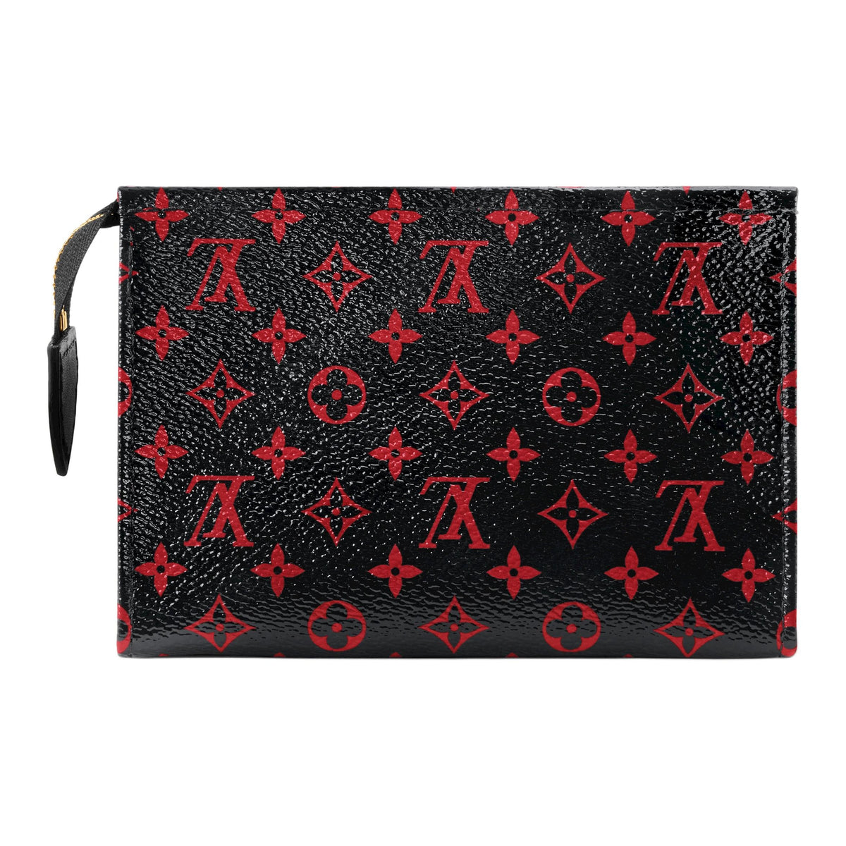 LOUIS VUITTON Poche Toilette Small Unisex Black and Red Monogram Infrarouge Coated Canvas Toiletry Bag M29704
