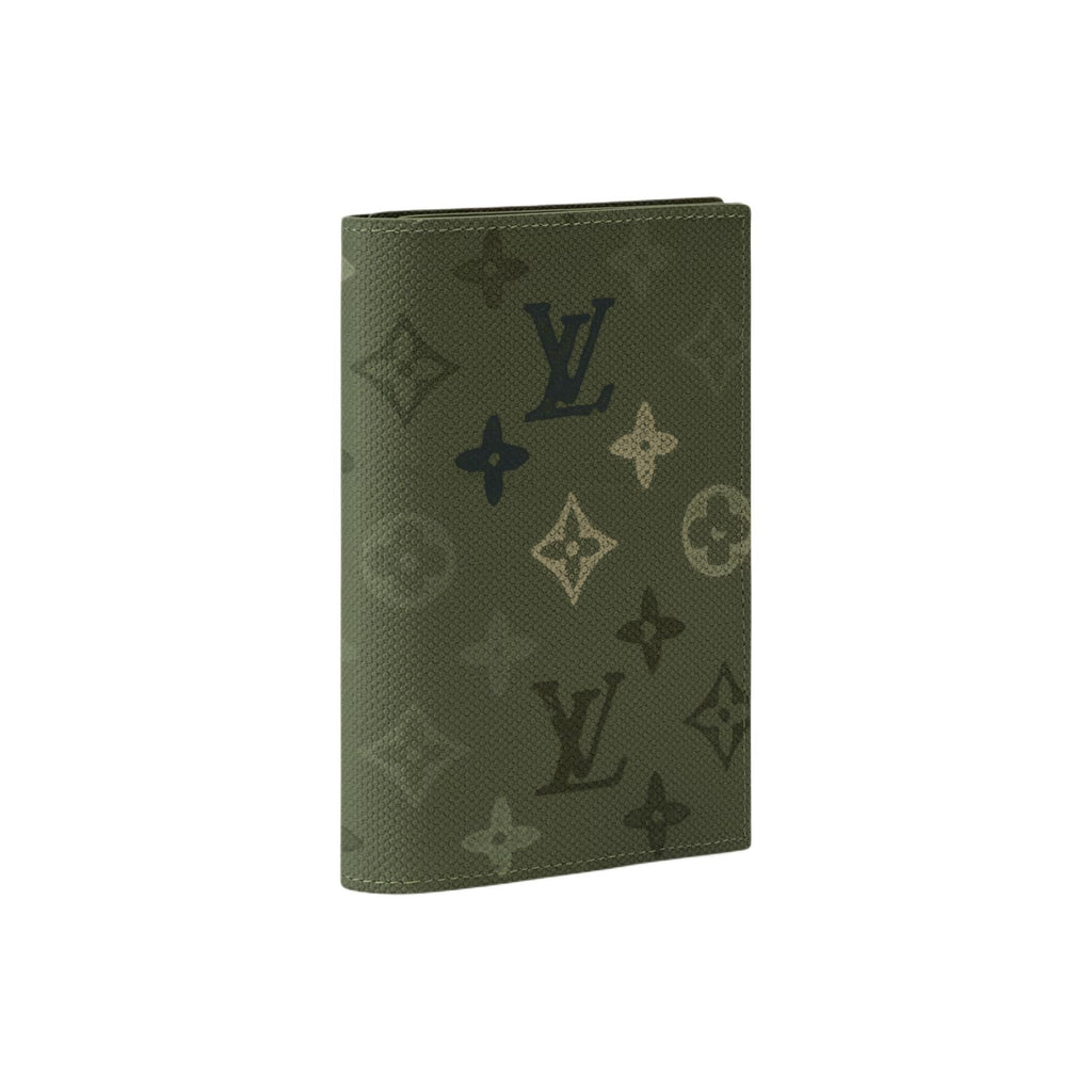 LOUIS VUITTON Men's Khaki Monogram Surplus Coated Canvas and Faux Leather Passport Holder M2A663