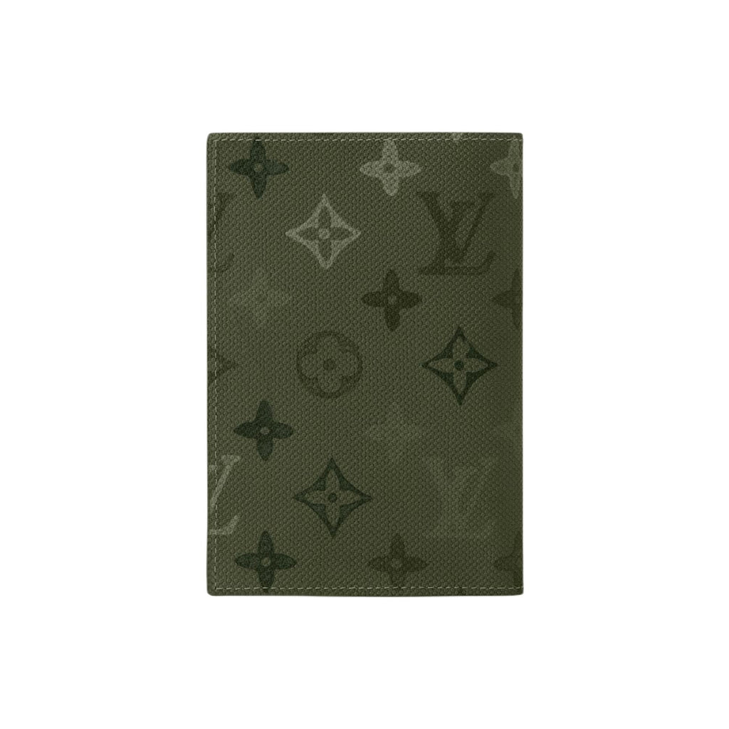 LOUIS VUITTON Men's Khaki Monogram Surplus Coated Canvas and Faux Leather Passport Holder M2A663