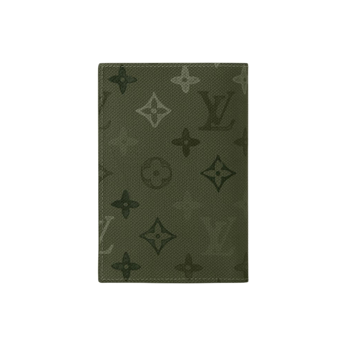 LOUIS VUITTON Men's Khaki Monogram Surplus Coated Canvas and Faux Leather Passport Holder M2A663