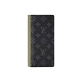 LOUIS VUITTON Brazza Men's Black and Green Monogram Eclipse Coated Canvas Wallet M28815