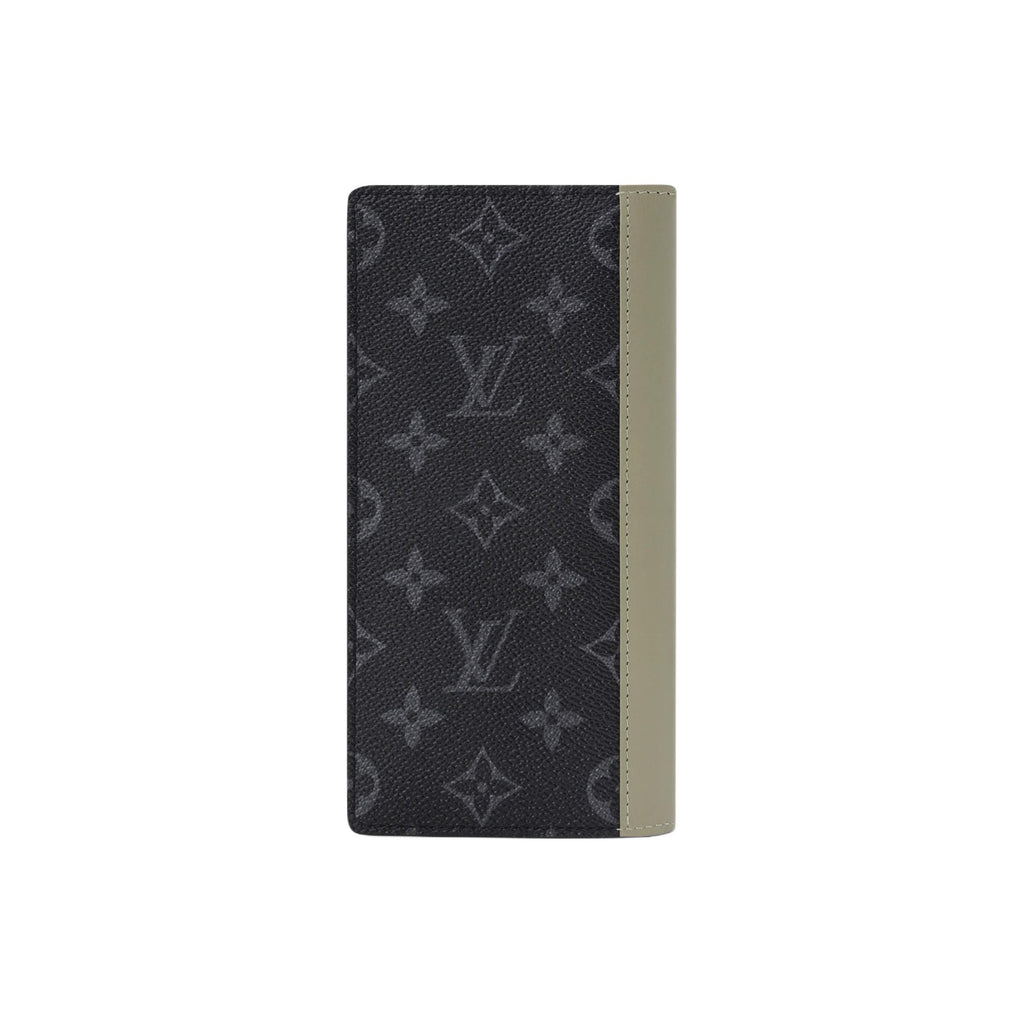 LOUIS VUITTON Brazza Men's Black and Green Monogram Eclipse Coated Canvas Wallet M28815