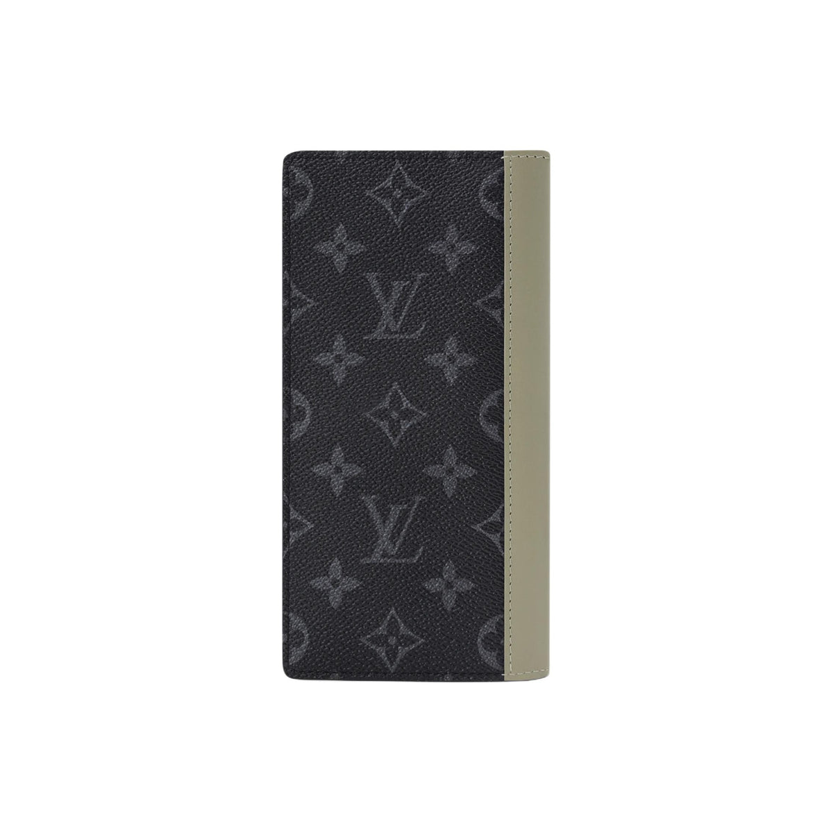 LOUIS VUITTON Brazza Men's Black and Green Monogram Eclipse Coated Canvas Wallet M28815