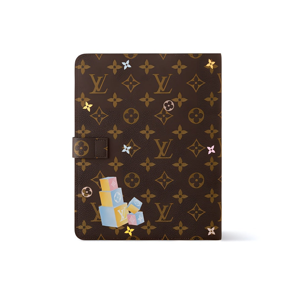 LOUIS VUITTON TRIPLETS Logo Print Notebook Cover - Medium Brown - GI1375