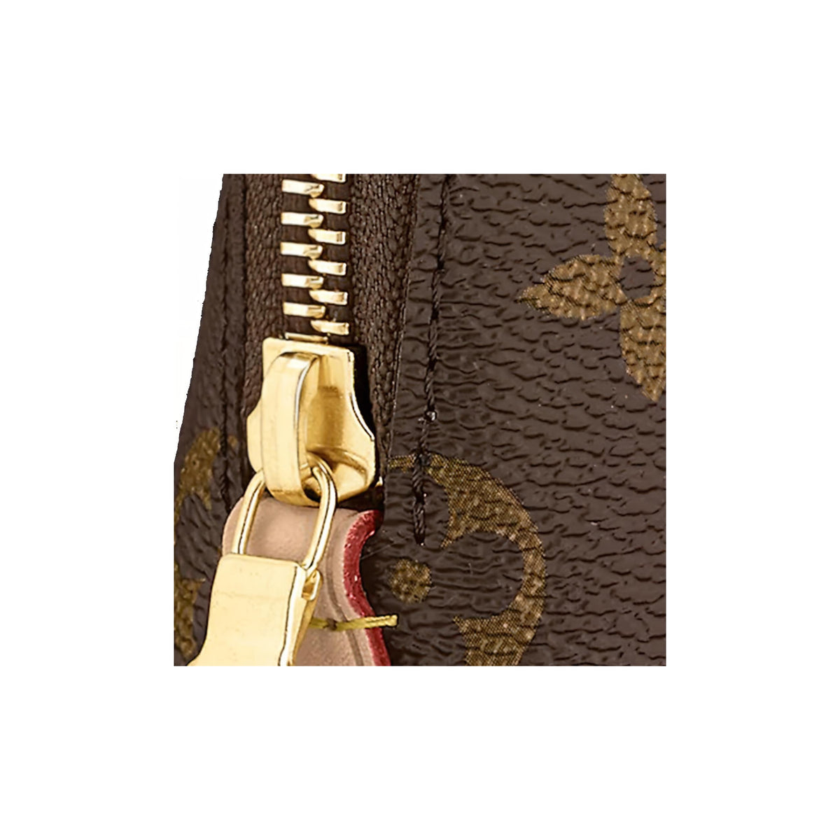LOUIS VUITTON Women's Monogram Canvas Zip Cosmetic Pouch - Brown - M47353