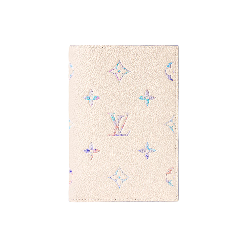 LOUIS VUITTON Quartz Pastel Leather Passport Holder - Beige and Purple - M29811