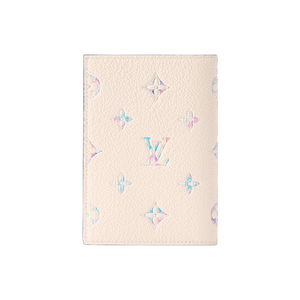 LOUIS VUITTON Quartz Pastel Leather Passport Holder - Beige and Purple - M29811