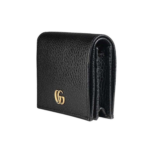 GUCCI GG Marmont Women's Black Leather Bifold Card Wallet | 456126