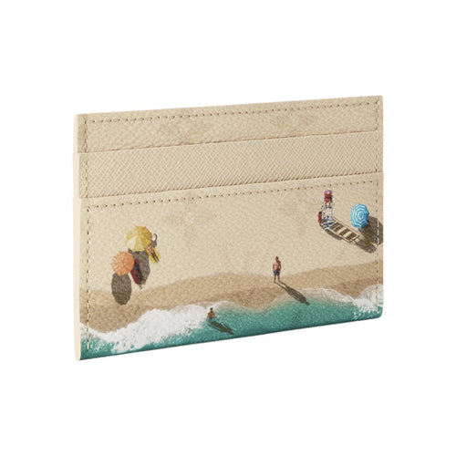 LOUIS VUITTON DOUBLE Beach Print Monogram Card Holder - Sand - M2A350