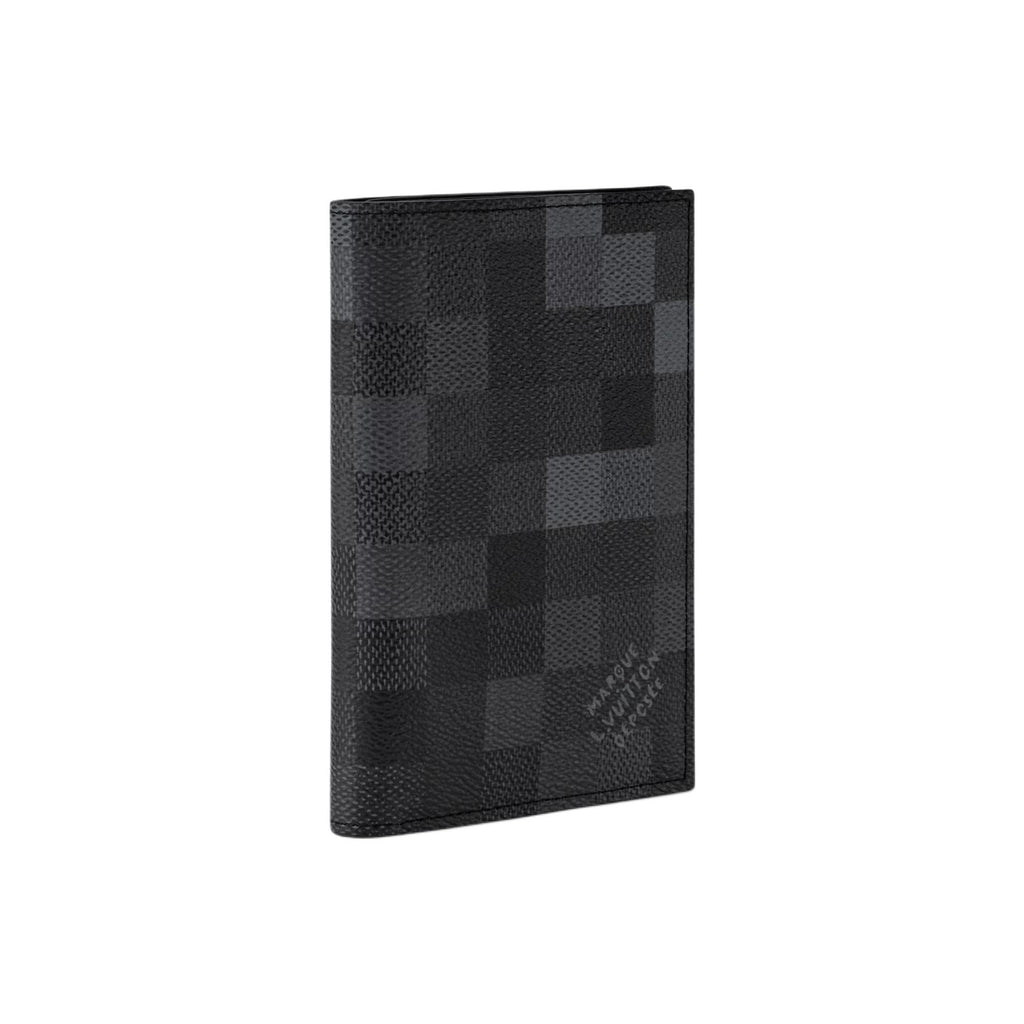 LOUIS VUITTON Damoflage Checkerboard Passport Holder - Black - M28744