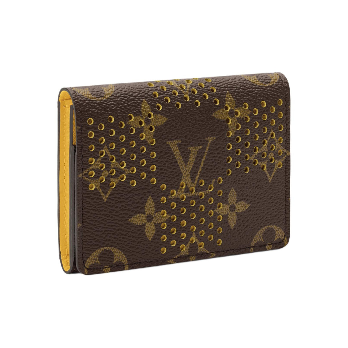 LOUIS VUITTON Envelope Monogram Grid Coated Canvas Card Holder - Brown and Yellow - M29293