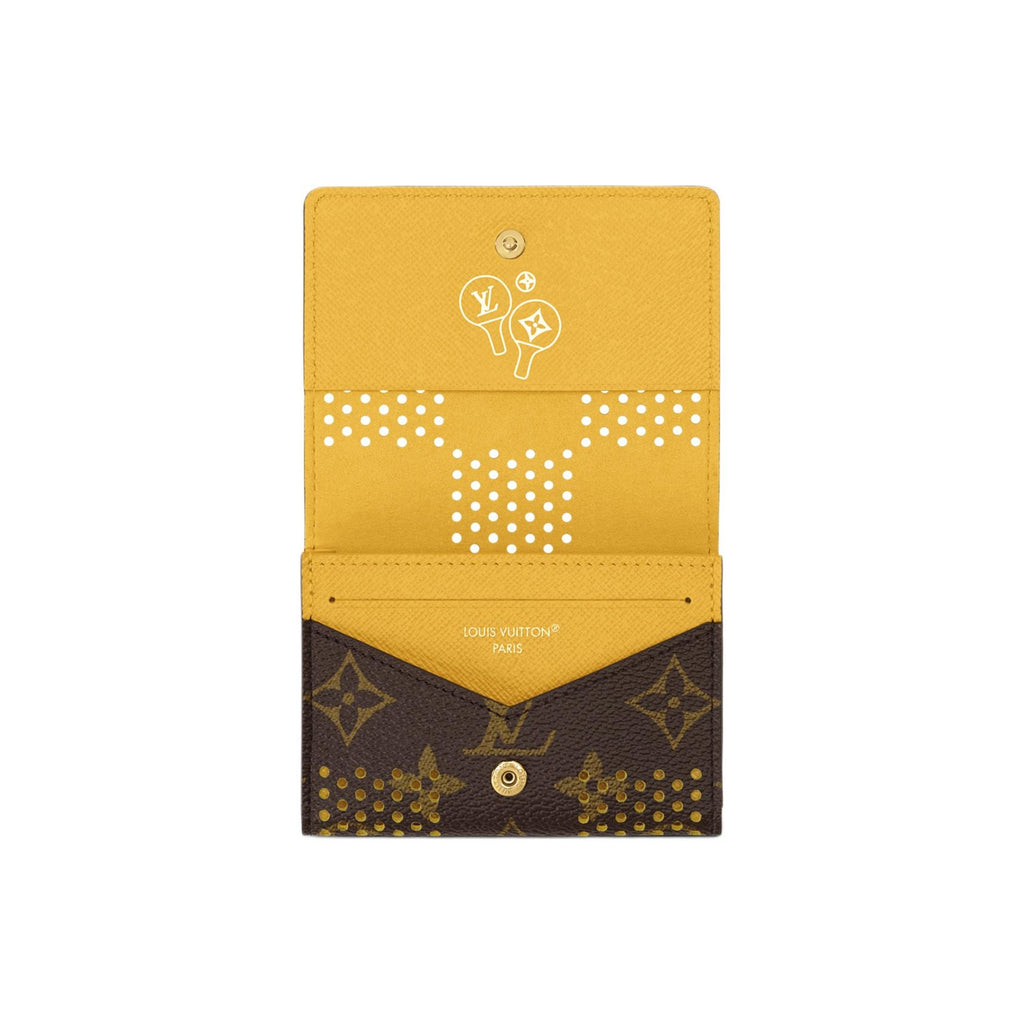 LOUIS VUITTON Envelope Monogram Grid Coated Canvas Card Holder - Brown and Yellow - M29293
