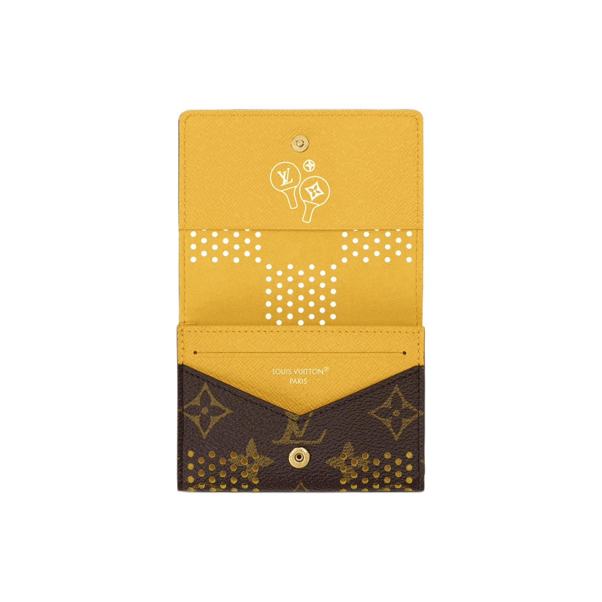 LOUIS VUITTON Envelope Monogram Grid Coated Canvas Card Holder - Brown and Yellow - M29293