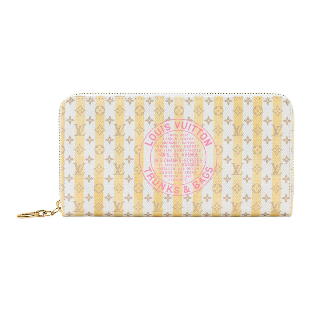 LOUIS VUITTON Zippy Monogram Stripe Coated Canvas Wallet - Banana Yellow - M28463