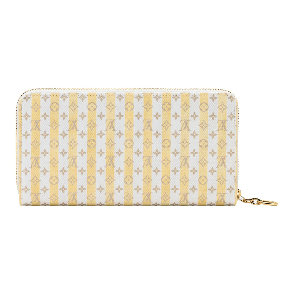 LOUIS VUITTON Zippy Monogram Stripe Coated Canvas Wallet - Banana Yellow - M28463