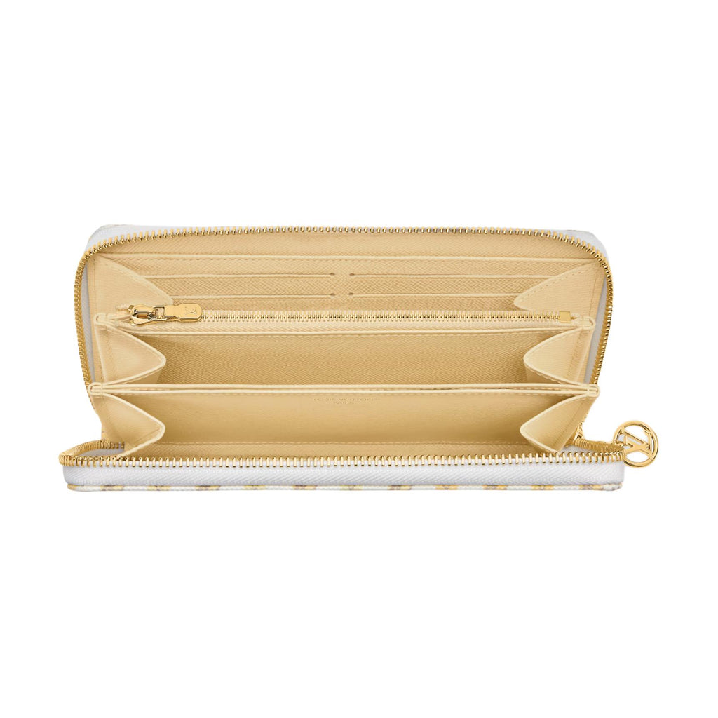LOUIS VUITTON Zippy Monogram Stripe Coated Canvas Wallet - Banana Yellow - M28463
