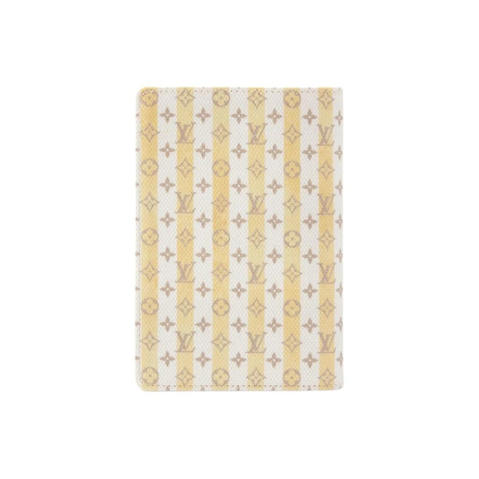 LOUIS VUITTON Logo Print Coated Canvas and Faux Leather Passport Holder - Yellow and White - M29034