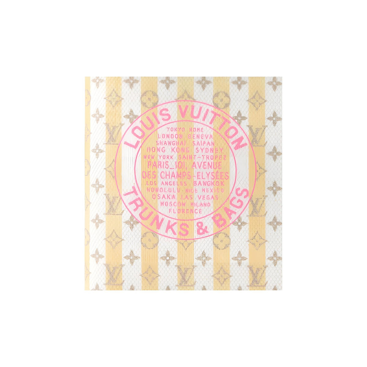 LOUIS VUITTON Logo Print Coated Canvas and Faux Leather Passport Holder - Yellow and White - M29034