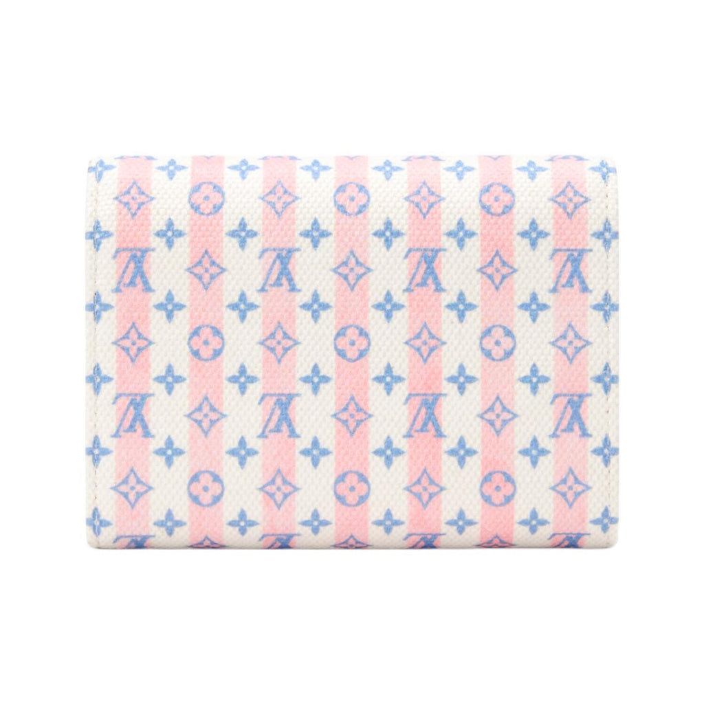 LOUIS VUITTON Victorine Contrast Stripe Coated Canvas Wallet - White and Pink - M29461