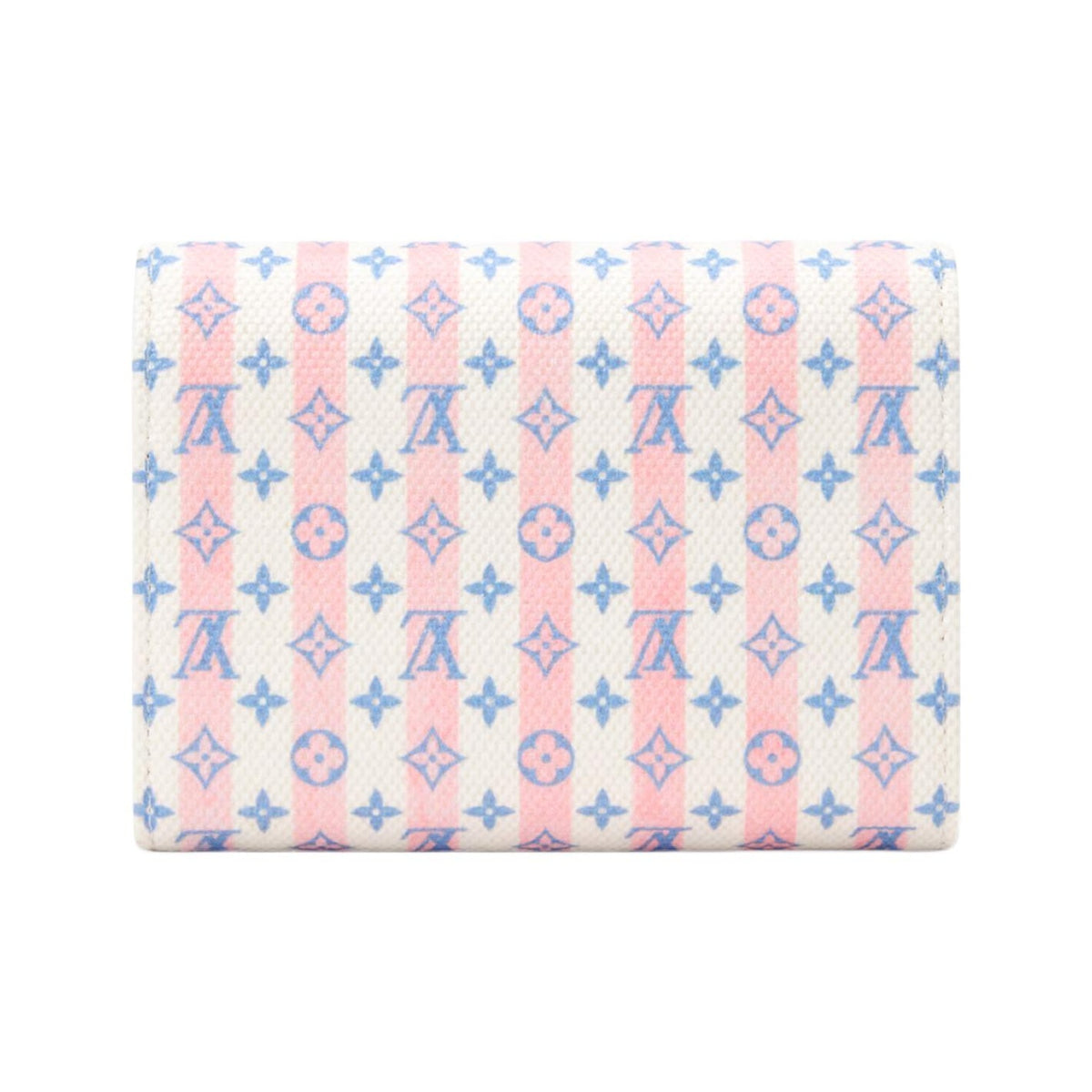 LOUIS VUITTON Victorine Contrast Stripe Coated Canvas Wallet - White and Pink - M29461