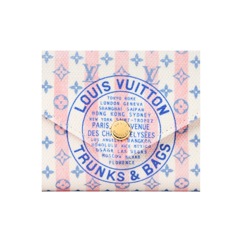 LOUIS VUITTON Victorine Contrast Stripe Coated Canvas Wallet - White and Pink - M29461