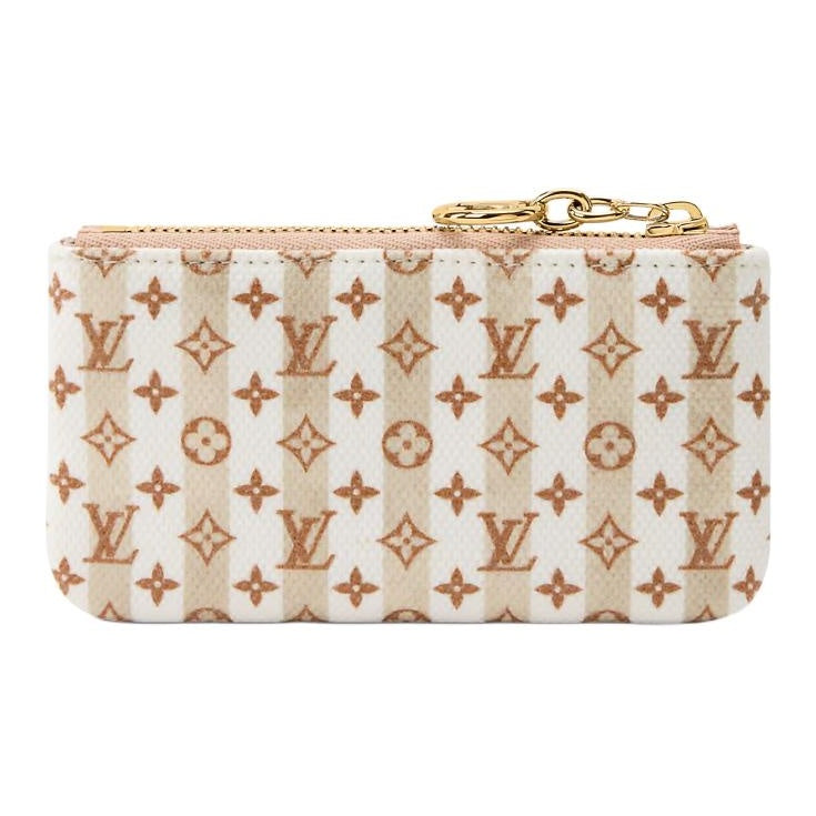 LOUIS VUITTON Logo Coated Canvas Coin Purse - White and Khaki - M29023