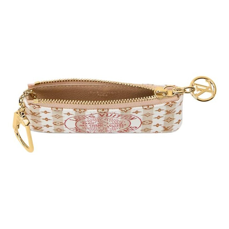 LOUIS VUITTON Logo Coated Canvas Coin Purse - White and Khaki - M29023