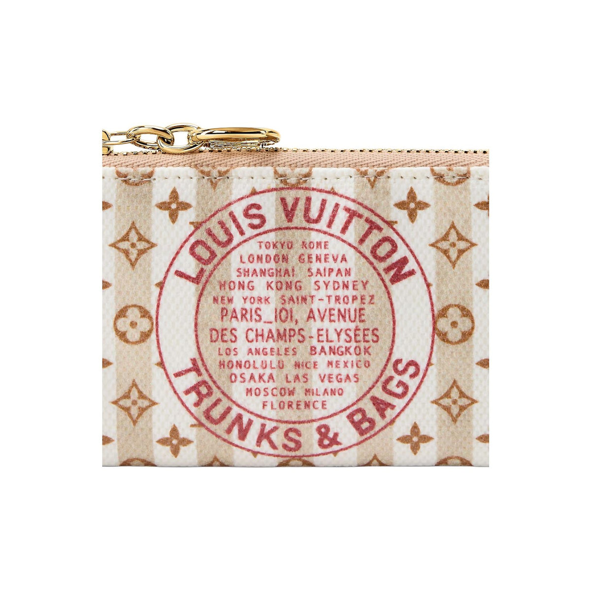 LOUIS VUITTON Logo Coated Canvas Coin Purse - White and Khaki - M29023