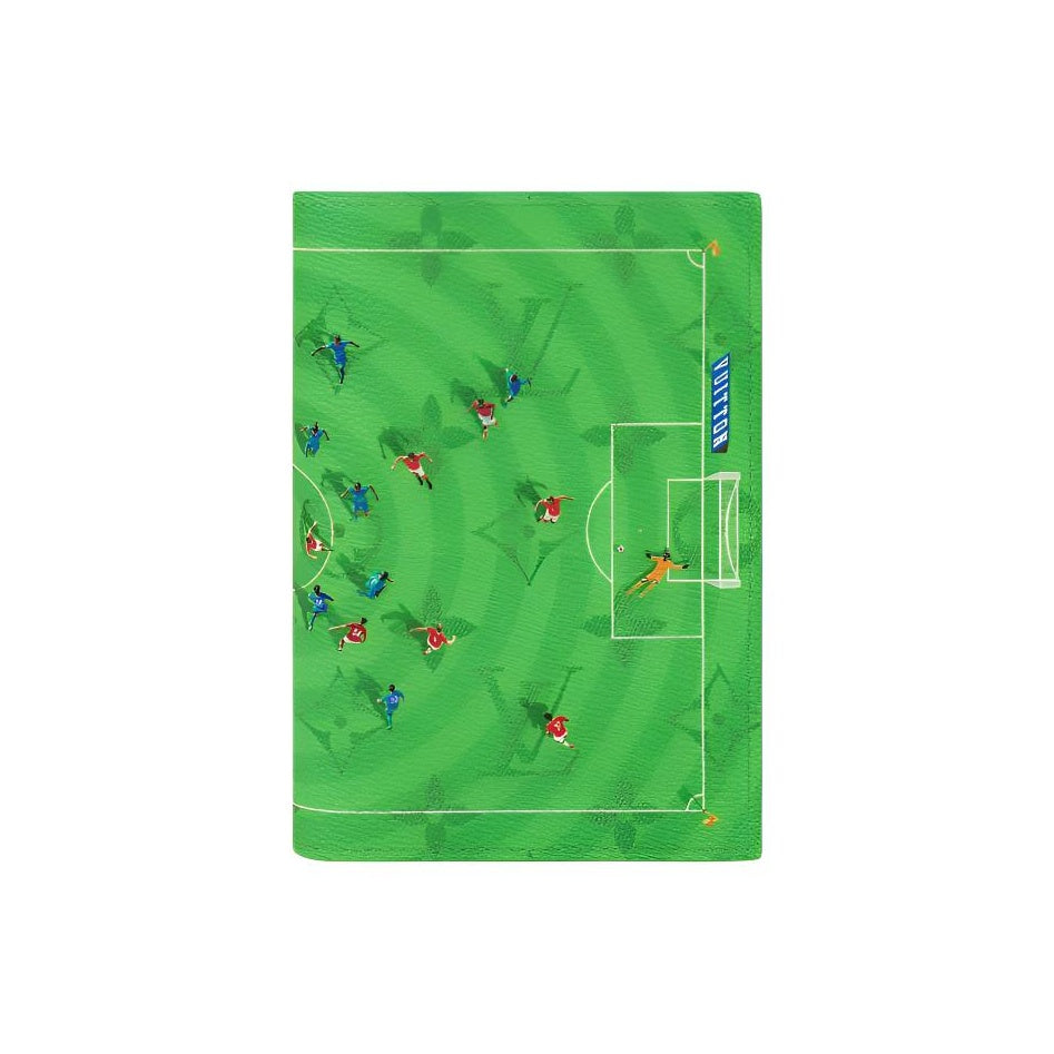 LOUIS VUITTON Soccer Field Print Faux Leather Passport Holder - Green - M26794