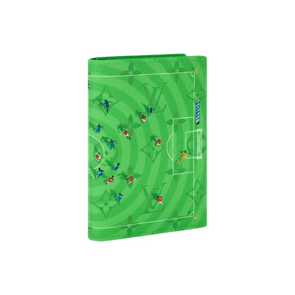 LOUIS VUITTON Soccer Field Print Faux Leather Passport Holder - Green - M26794