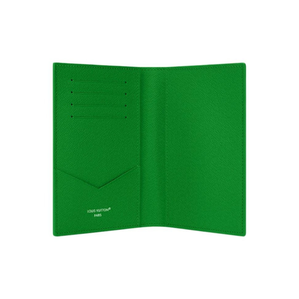 LOUIS VUITTON Soccer Field Print Faux Leather Passport Holder - Green - M26794