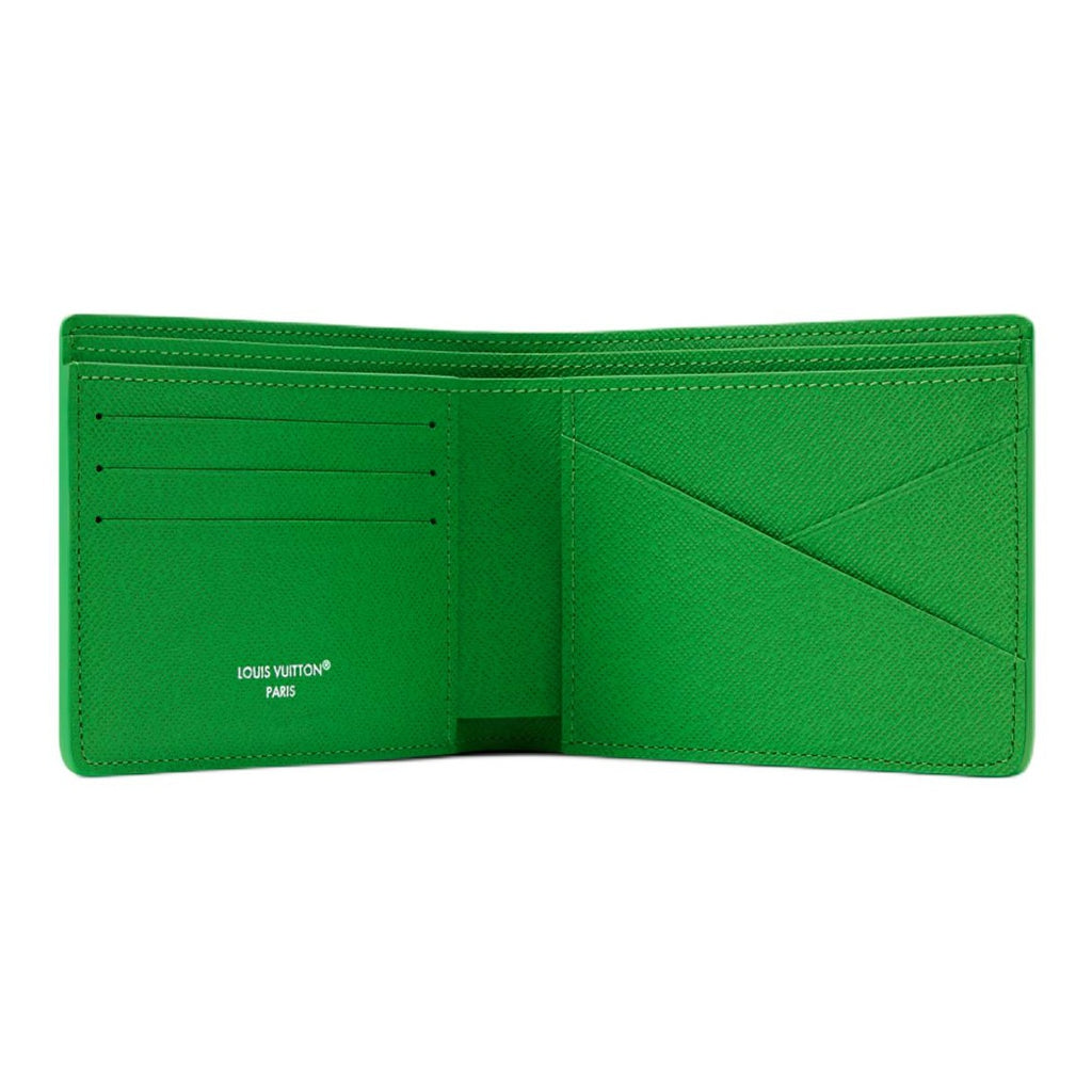 LOUIS VUITTON Multiple Soccer Field Print Coated Canvas and Faux Leather Wallet - Green - M28809