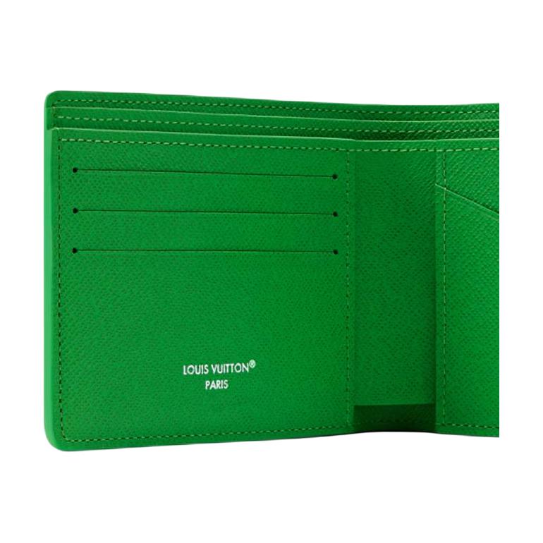 LOUIS VUITTON Multiple Soccer Field Print Coated Canvas and Faux Leather Wallet - Green - M28809