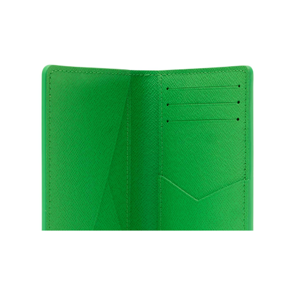 LOUIS VUITTON Soccer Field Monogram Print Coated Canvas and Faux Leather Card Holder - Green - M26799