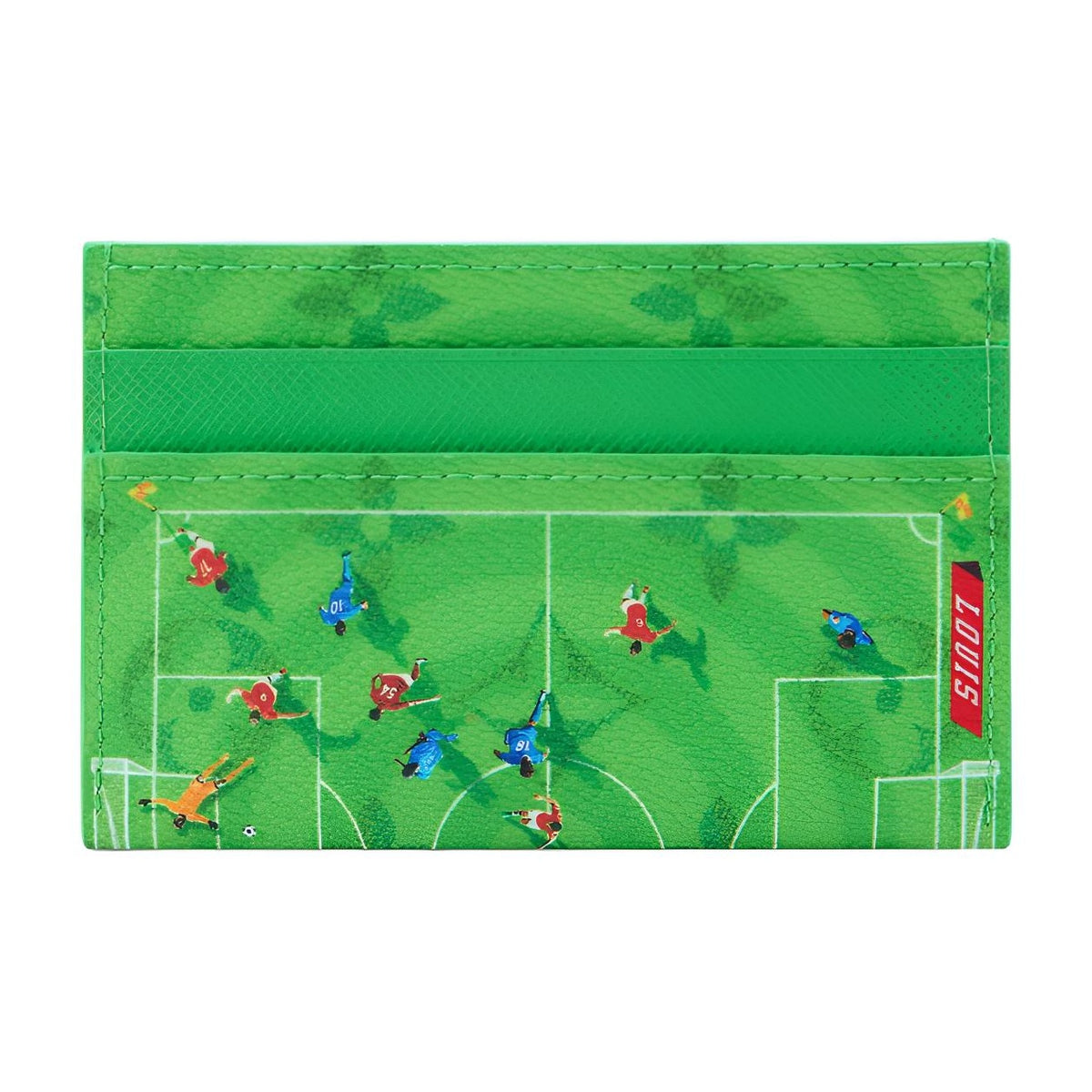 LOUIS VUITTON DOUBLE Soccer Field Monogram Print Coated Canvas Card Holder - Green - M26802