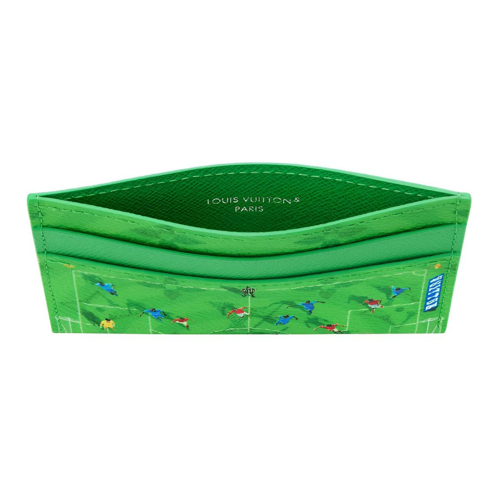 LOUIS VUITTON DOUBLE Soccer Field Monogram Print Coated Canvas Card Holder - Green - M26802