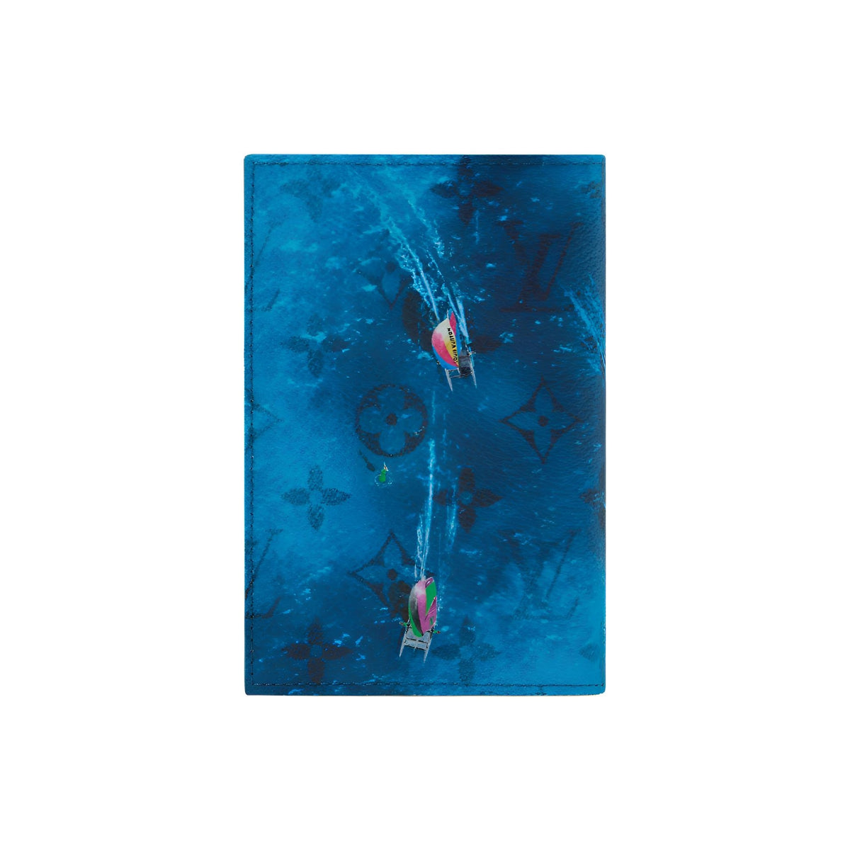 LOUIS VUITTON Catamaran Print Coated Canvas and Faux Leather Passport Holder - Navy Blue - M28806